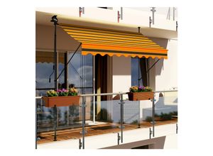 Swing&Harmonie LED - Markise mit Kurbel Klemmmarkise Balkonmarkise mit Beleuchtung und Solarmodul Fallarm Markise Sonnenschutz Terrasse Balkon - versch. Ausführungen