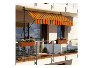 Swing&Harmonie LED - Markise mit Kurbel Klemmmarkise Balkonmarkise mit Beleuchtung und Solarmodul Fallarm Markise Sonnenschutz Terrasse Balkon - versch. Ausführungen