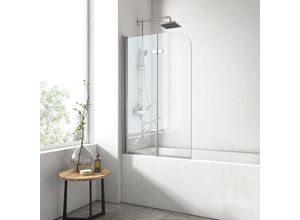 120x140cm Duschtrennwand für Badewanne Faltwand Duschabtrennung Badewannenaufsatz nano einfach-Reinigung Beschichtung - Emke
