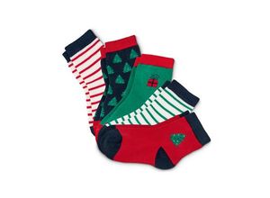 5 Paar Socken aus Bio-Baumwolle - Dunkelblau/Gestreift - Kinder - Gr.: 23-26