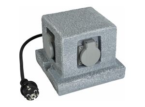 Unitec Elektro - Steckdosen-Verteiler Granit 4 Steckdosen, 1,5 m Zuleitung Aussensteckdosen