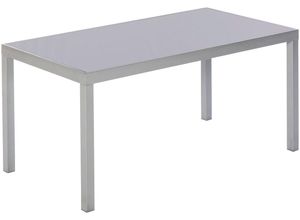 MERXX Gartentisch Taviano (Tisch 90x150 cm), Aluminium, Sicherheitsglas, grau|silberfarben
