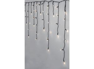 Led Eiszapfen-Lichterkette Crispy Ice White von Star Trading xxl Eisregen Lichter-Kette schwarz für innen und außen, 960 LEDs warmweiß, Länge: 24 m,