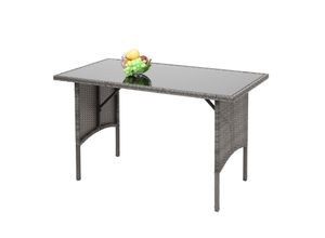 Poly-Rattan Esstisch MCW-G16, Esszimmertisch Gartentisch Tisch, Gastronomie 112x60cm ~ grau