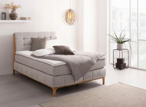 Boxspringbett OTTO PRODUCTS "Jelle", schwarz, B:161cm L:216cm, Komplettbetten, Boxspringbett, zertifizierte, recycelte Bezugsstoffe, verschiedene Ausführungen