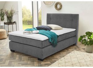 Boxspringbett JOCKENHÖFER GRUPPE "Family, inklusive 7-Zonen-TTFK-Matratzen und Kaltschaumtopper", grau (grau 403, 19), B:130cm L:213cm, Bezug Bett: Microfaser (100% Polyester), Topper und Matratzenspiegel: 100% Polyester, Komplettbetten, Boxspringbett, erhältlich in den Breiten 120,140 & 180cm