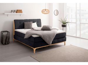 Boxspringbett OTTO PRODUCTS "Jelle", schwarz, B:181cm L:216cm, Komplettbetten, Boxspringbett, zertifizierte, recycelte Bezugsstoffe, verschiedene Ausführungen