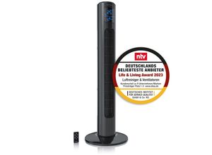 Brandson Turmventilator, 12 Geschwindigkeitenstufen, DC-Motor, ECO Modus, Standventilator Ventilator, Timer + 4 Betriebsmodi + inkl. Fernbedienung