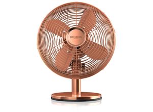 Brandson Tischventilator, Ventilator mit 3 Leistungsstufen, mobiler Lüfter im Retro Design, Zuschaltbare 80° Oszillation, Neigungswinkel ca. 40°