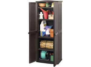 Garten-Geräteschrank KETER ""Rattan Style Utility Shed"", braun (espressobraun), Polypropylen (PP), Gerätehäuser, aus hochwertigem Polypropylen