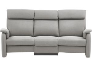 3-Sitzer HOME AFFAIRE "Turin mit Steckdose und USB-Port auch in Easy care-Bezug", grau (hellgrau), B:218cm H:107cm T:104cm, Sofas, 2 x vollmotorische Relaxfunktion, herunterklappbarer Tisch