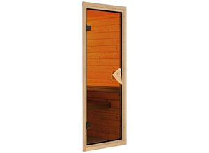 Saunatür KARIBU "Türpaket 38 + 40 mm Classic Bronze", braun (bronziert), B:65,60cm, Glas, Massivholz, Türen
