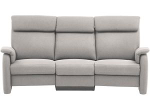 3-Sitzer HOME AFFAIRE "Turin mit Steckdose und USB-Port auch in Easy care-Bezug", grau (platin), B:218cm H:107cm T:104cm, Sofas, 2 x vollmotorische Relaxfunktion, herunterklappbarer Tisch
