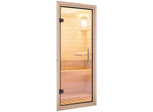 Saunatür KARIBU "Türpaket 38 + 40 mm", transparent (klarglas), B:65,6cm, Glas, Massivholz, Türen, Klarglastür