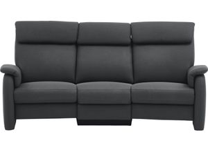 3-Sitzer HOME AFFAIRE "Turin mit Steckdose und USB-Port auch in Easy care-Bezug", grau (platin), B:218cm H:107cm T:104cm, Sofas, 2 x vollmotorische Relaxfunktion, herunterklappbarer Tisch