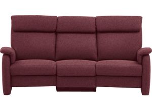 3-Sitzer HOME AFFAIRE "Turin mit Steckdose und USB-Port auch in Easy care-Bezug", rot (bordeaux), B:218cm H:107cm T:104cm, Sofas, 2 x vollmotorische Relaxfunktion, herunterklappbarer Tisch