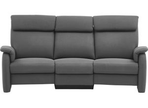 3-Sitzer HOME AFFAIRE "Turin mit Steckdose und USB-Port auch in Easy care-Bezug", grau, B:218cm H:107cm T:104cm, Sofas, 2 x vollmotorische Relaxfunktion, herunterklappbarer Tisch