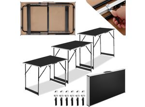 tectake® 3er Set Tapeziertisch, klappbar, mit Kantenschutz und Tragegriff, 300 x 60 x 73 - 94 cm