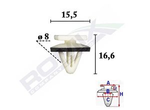 ROMIX Clip, Zier-/Schutzleiste HYUNDAI C70604 85818-37000
