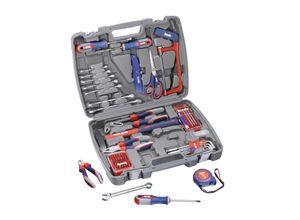 kwb Werkzeug-Koffer inkl. Werkzeug-Set, 65-teilig, gefüllt, robust und hochwertig, ideal für,den Haushalt oder oder die Garage, im praktischen Kunststoffkoffer, Mehrfarbig