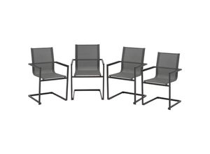 4x Alu Gartensessel Freischwinger Gartenstuhl