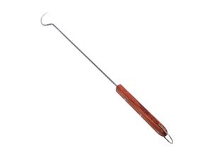 Edelstahl Grillhaken mit Rosenholzgriff, 47 cm, zum einfachen Drehen und Wenden von Grillgut - Hygienisch und sicher - Praktisches Grillzubehör