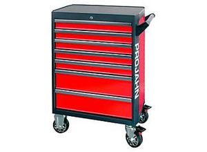 Werkstattwagen PROJAHN GALAXY, Stahlblech, 7 Schubladen, bis 450 kg, abschließbar, Rot/Anthrazit