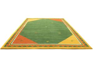 Wollteppich MORGENLAND "GABBEH DESERT", grün, B:140cm H:19mm L:200cm, Wolle, Teppiche, reine Schurwolle Nomade, Wohnzimmer