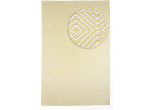 Outdoorteppich MORGENLAND "Läufer In- & Outdoor - Alef - türkis", gelb, B:140cm H:6mm L:200cm, Polyethylenterephthalat (PET), Teppiche, In und Outdoor geeignet