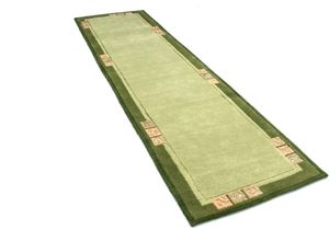 Wollteppich MORGENLAND "Nepal Teppich Mumbai", grün (hellgrün), B:70cm H:18mm L:140cm, Schurwolle, Teppiche, Nepalteppich, handgeknüpft