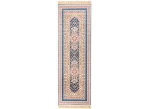 Orientteppich MORGENLAND "Orientteppich - Akghar - läufer", blau (dunkelblau), B:100cm H:8mm L:400cm, Acryl, Teppiche
