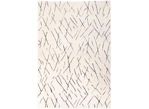 Wollteppich MORGENLAND "Berber Teppich - Sara - rechteckig", weiß, B:70cm H:25mm L:140cm, Schurwolle, Teppiche, handgeknüpft
