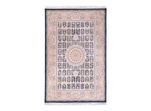 Orientteppich MORGENLAND "Orientteppich - Khorshid - läufer", blau (dunkelblau), B:100cm H:8mm L:150cm, Acryl, Teppiche