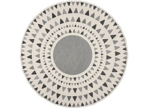 Teppich FLAIR RUGS "Shadow Ray", grau, H:2mm Ø:160cm, Kunstfaser, Teppiche, Outdoor geeignet