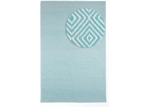 Outdoorteppich MORGENLAND "Läufer In- & Outdoor - Alef - türkis", blau (türkis), B:160cm H:6mm L:230cm, Polyethylenterephthalat (PET), Teppiche, In und Outdoor geeignet