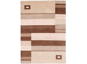 Wollteppich OCI DIE TEPPICHMARKE "Nepal Fine Lukla" Gr. 31, beige, B:140cm H:20mm L:200cm, Wolle, Teppiche, reine Wolle, handgeknüpft, Wohnzimmer