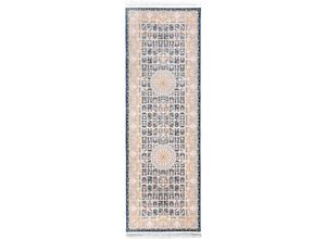 Orientteppich MORGENLAND "Orientteppich - Khorshid - läufer", blau (dunkelblau), B:100cm H:8mm L:400cm, Acryl, Teppiche