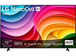 LG LED-Fernseher, G (A-G), schwarz, 75, Fernseher