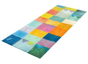Läufer "Sonnenstadt" Gr. 12, bunt, B:80cm H:9mm L:200cm, Kunstfaser, WASH+DRY BY KLEEN-TEX, Teppiche, Schmutzfangläufer, rutschhemmend, waschbar, ideal in Diele & Flur