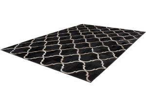 Fellteppich KAYOOM "Lavish 310 Lederteppich" Gr. 2, schwarz, B:80cm H:8mm L:150cm, Leder, Teppiche, Patchwork-echtes Leder-Fell, Wohnzimmer