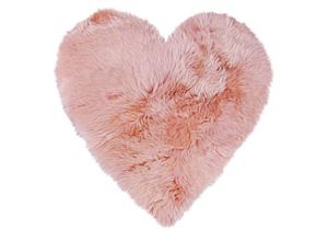 Fellteppich HEITMANN FELLE "Spielteppich Lammfell farbig - Premium Qualität", rosa, H:60mm Ø:86cm, Lammfell, Teppiche, echtes Austral. Lammfell, besonders dicht & weich