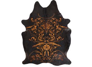 Fellteppich LUXOR LIVING "Rinderfell", braun (schwarz, braun), B:180cm H:2mm L:205cm, Obermaterial: 100% Kuhfell, Teppiche, echtes Rinderfell, Naturprodukt - daher ist jedes Fell ein Einzelstück