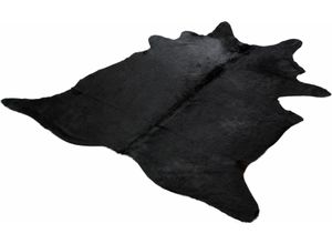 Fellteppich BÖING CARPET "Fell schwarz" Gr. 41, schwarz, B:160cm H:4mm L:200cm, Leder, Kuhfell, Teppiche, echtes Rinderfell, Naturprodukt, jedes Rinderfell ein Einzelstück