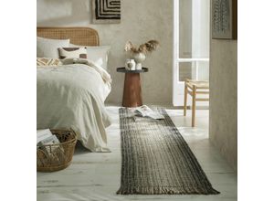 Läufer FLAIR RUGS "Jute Ombre", grau, B:60cm H:8mm L:230cm, Jute, Kunstfaser, Wolle, Teppiche