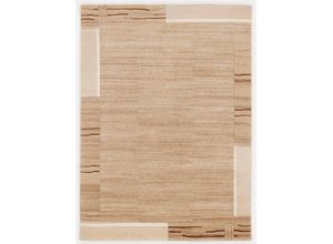Orientteppich OCI DIE TEPPICHMARKE "Savana Kite" Gr. 1, beige (natur), B:70cm H:6mm L:140cm, Viskose, Wolle, Teppiche, handgeknüpft, reine Wolle für ein warmes Raumklima
