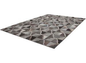 Fellteppich KAYOOM "Lavish 310 Lederteppich" Gr. 2, grau, B:80cm H:8mm L:150cm, Leder, Teppiche, Patchwork-echtes Leder-Fell, Wohnzimmer