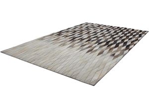 Fellteppich KAYOOM "Lavish 510" Gr. 2, grau, B:80cm H:8mm L:150cm, Leder, Teppiche, Patchwork-echtes Leder-Fell, Wohnzimmer