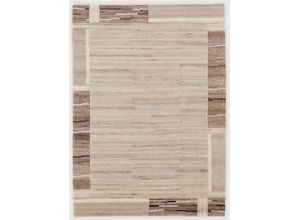 Orientteppich OCI DIE TEPPICHMARKE "Savana Kite" Gr. 1, grau, B:70cm H:6mm L:140cm, Viskose, Wolle, Teppiche, handgeknüpft, reine Wolle für ein warmes Raumklima