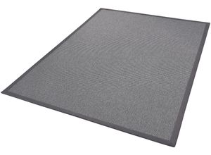 Teppich DEKOWE "Naturana Panama Spezial", grau, B:90cm H:8mm L:160cm, Kunstfaser, Teppiche, Flachgewebe, meliert, Sisal-Optik, mit Bordüre, Wohnzimmer