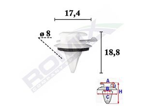 ROMIX Clip, Zier-/Schutzleiste LAND ROVER C70612 IPN500050